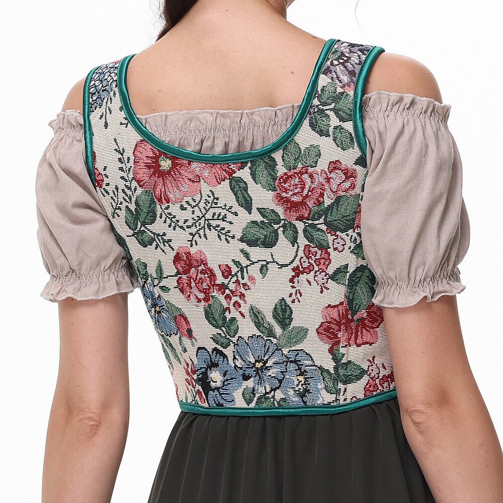 Corset Floral Ajusté - Élégance Romantique avec Laçage