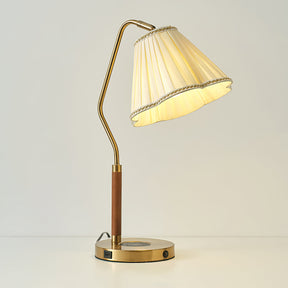 Lampe de Table en Tissu Luxe - Base Dorée et Design Élégant