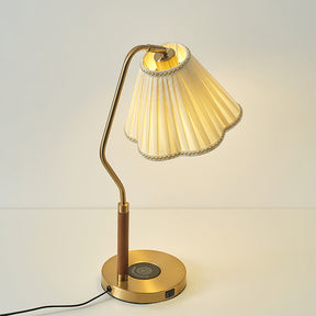 Lampe de Table en Tissu Luxe - Base Dorée et Design Élégant