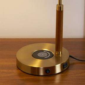 Lampe de Table en Tissu Luxe - Base Dorée et Design Élégant