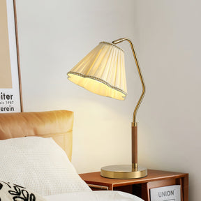 Lampe de Table en Tissu Luxe - Base Dorée et Design Élégant
