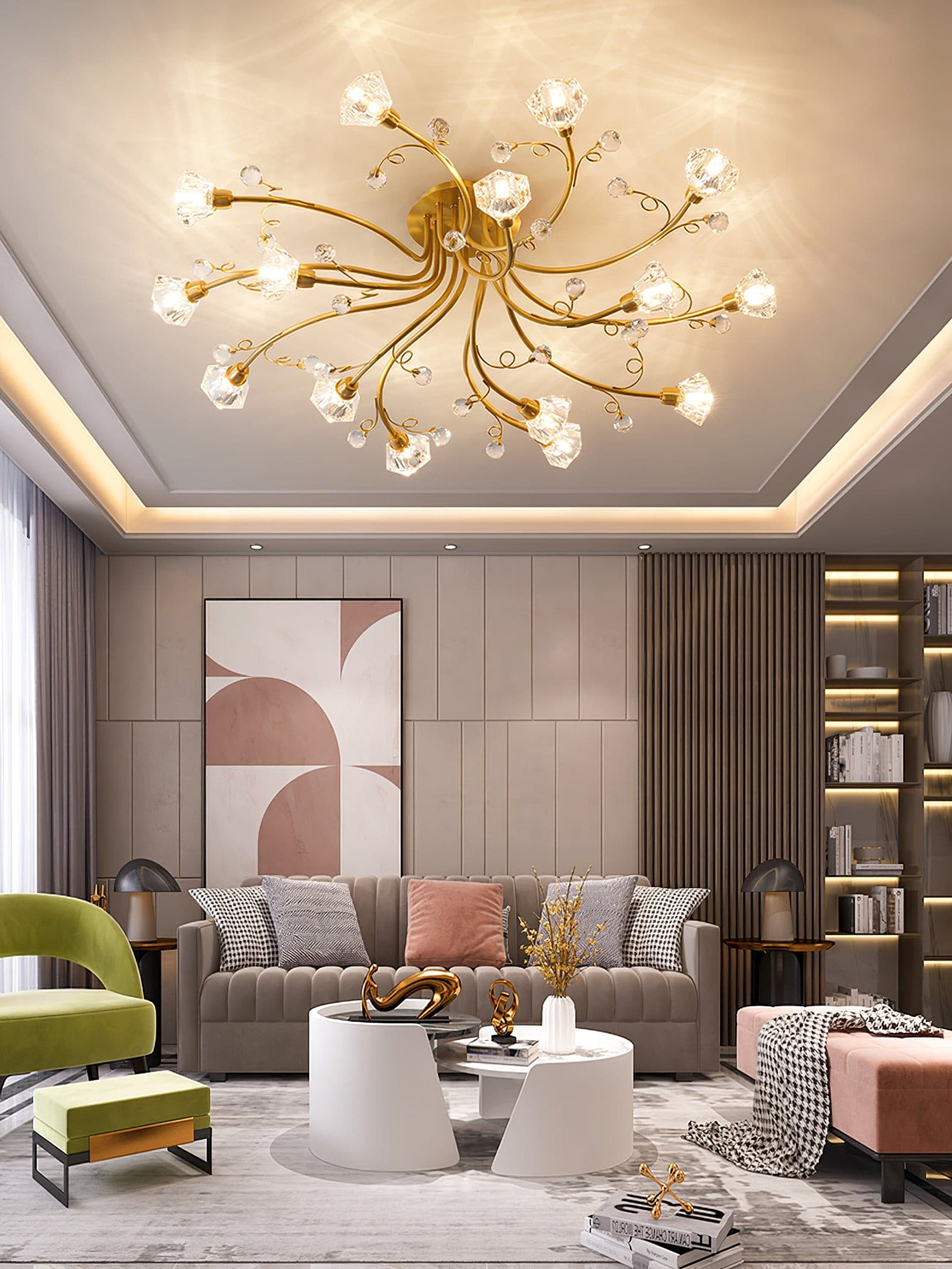 Lampe de Plafond Florale Romantique - Éclairage Doux et Ambiance Conviviale