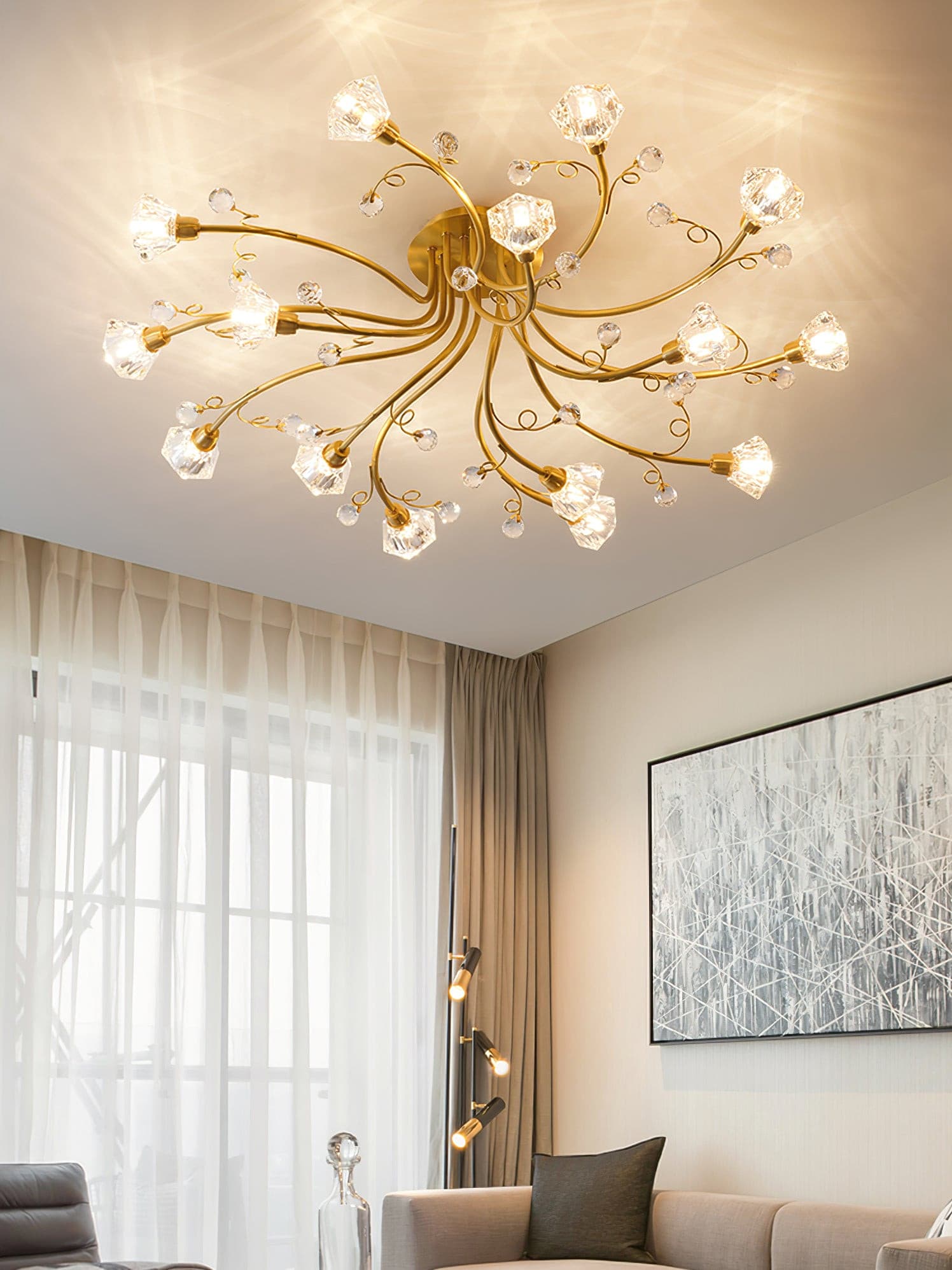 Lampe de Plafond Florale Romantique - Éclairage Doux et Ambiance Conviviale