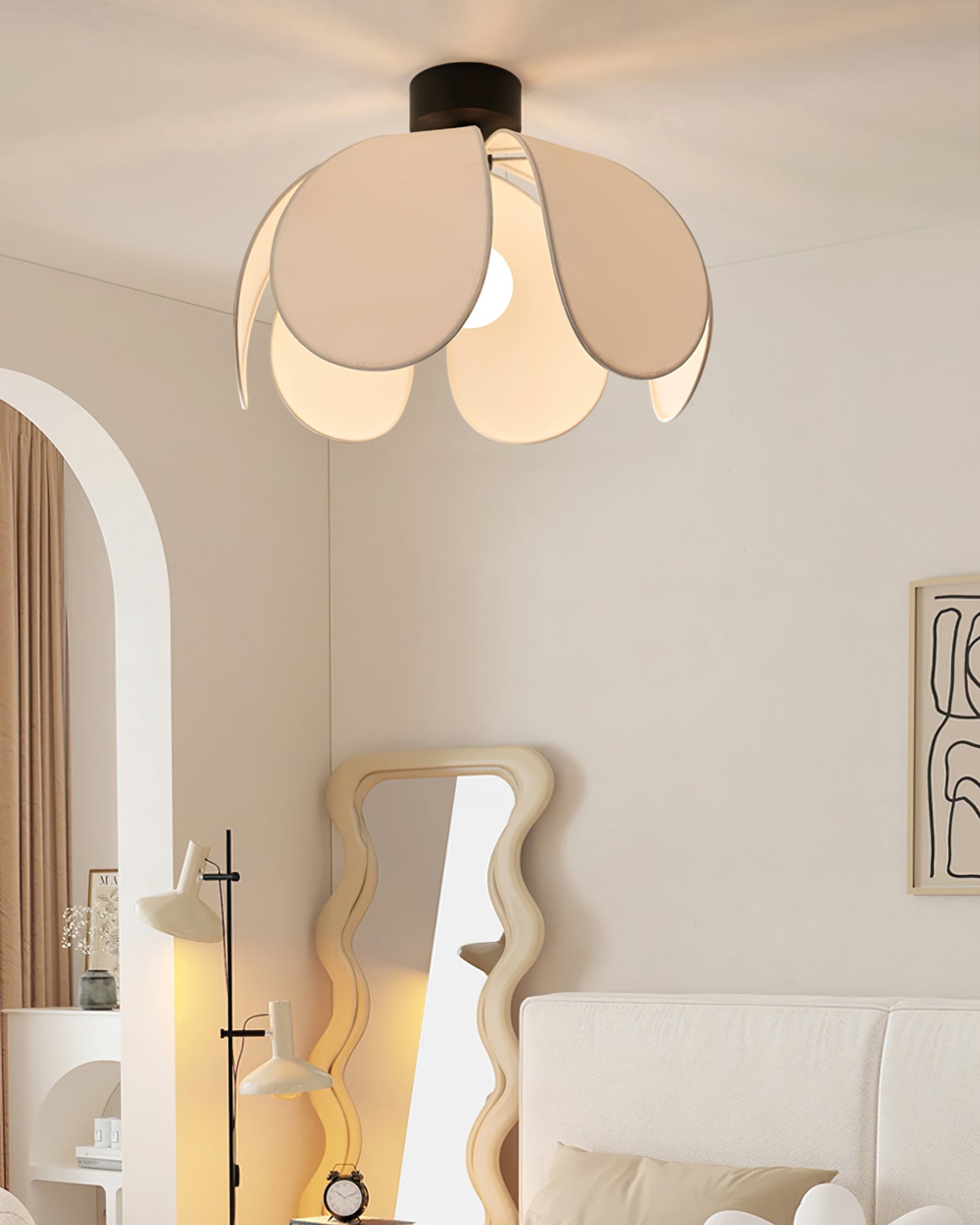 Plafonnier en Tissu Élégant - Atmosphère Chaleureuse et Accueillante