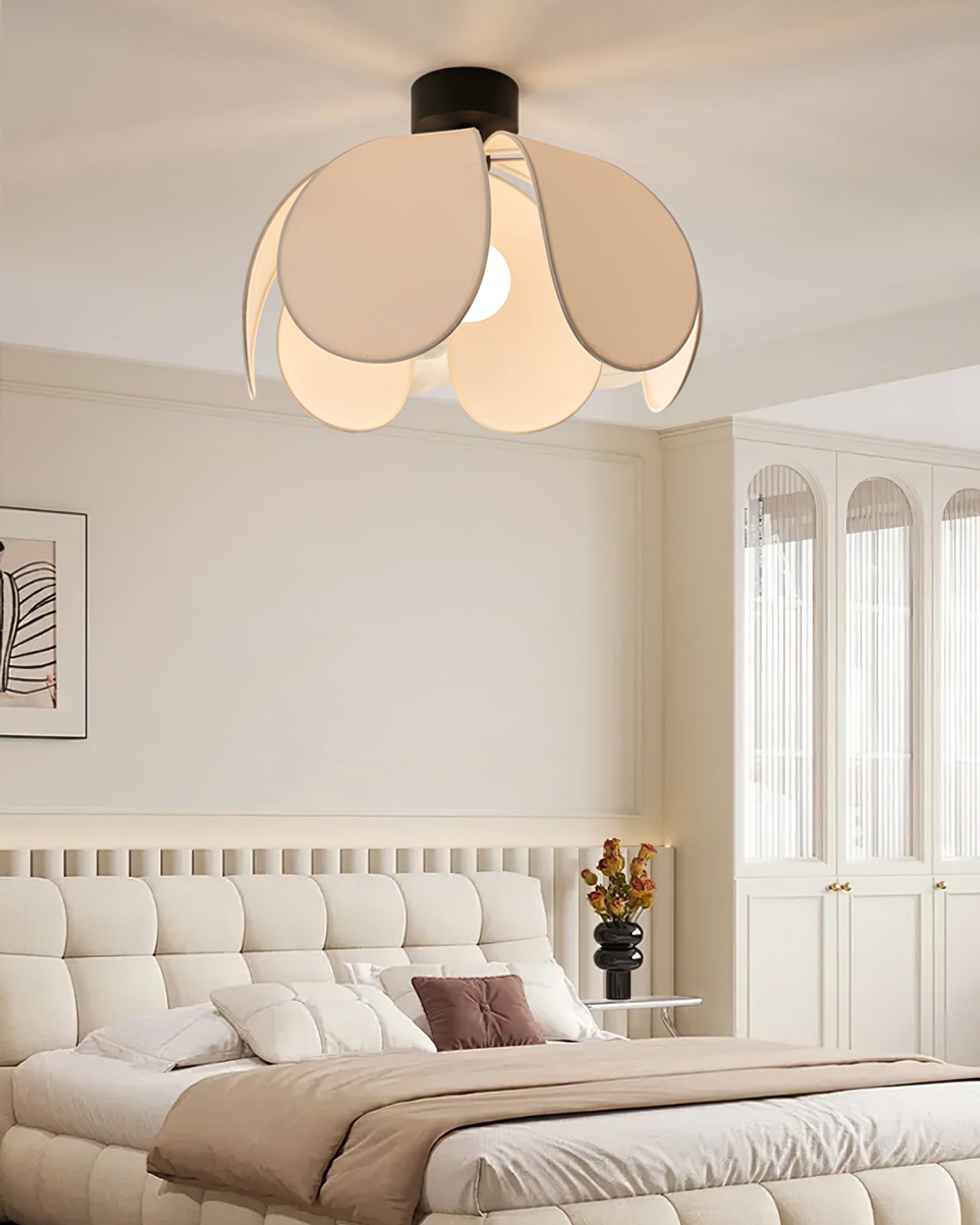 Plafonnier en Tissu Élégant - Atmosphère Chaleureuse et Accueillante