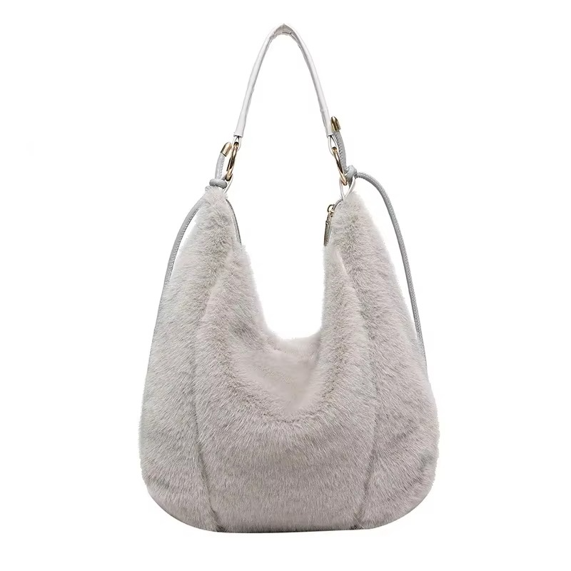 Sac à Bandoulière en Peluche pour Femmes - Accessoire Douillet et Spacieux d'Hiver