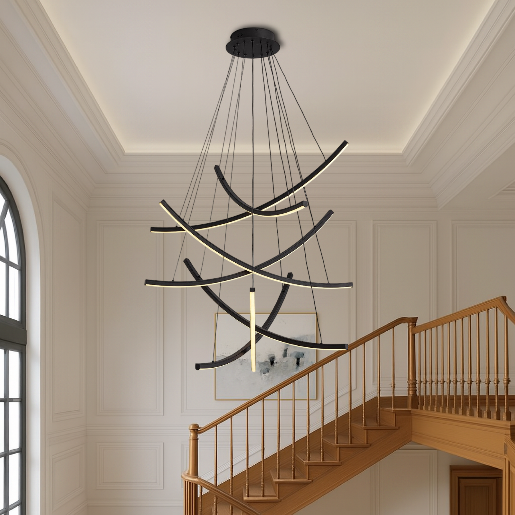 Lustre d'Escalier Scandinave - Design Minimaliste et Éclairant