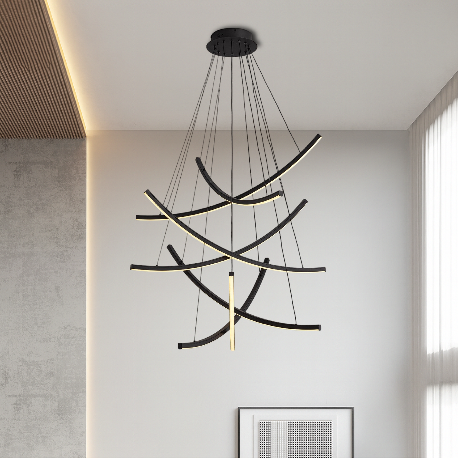 Lustre d'Escalier Scandinave - Design Minimaliste et Éclairant