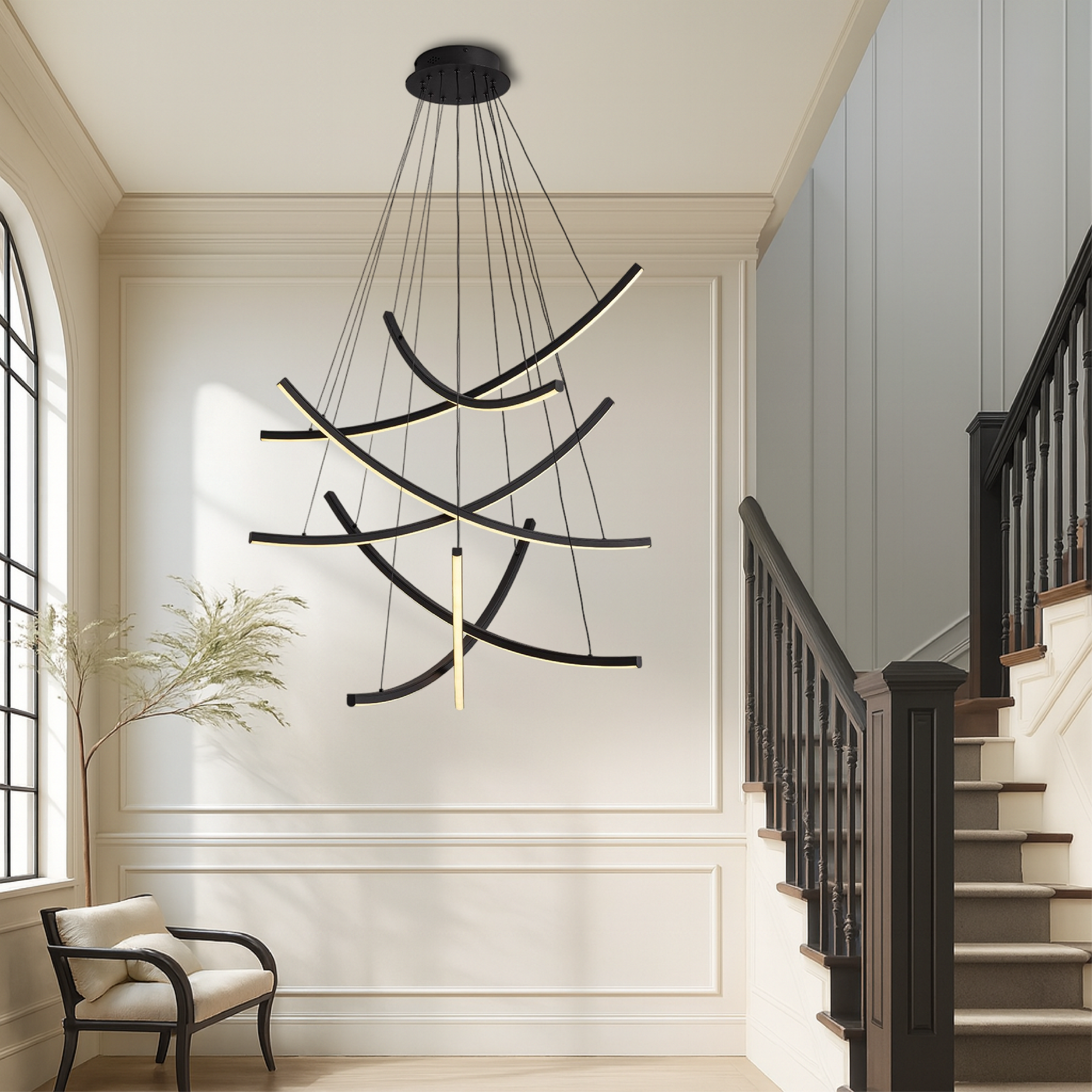 Lustre d'Escalier Scandinave - Design Minimaliste et Éclairant