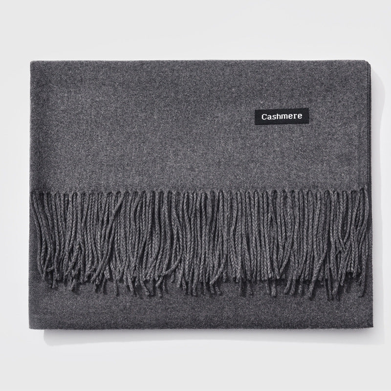 Écharpe Élégante à Franges pour Femmes - Style Monochrome et Confort Optimal