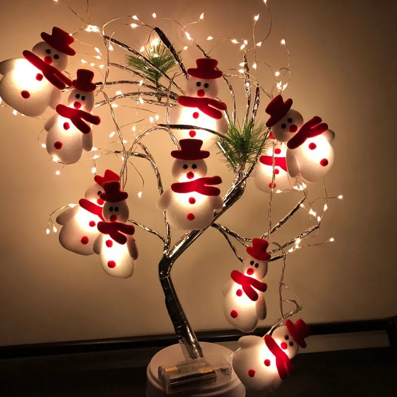 Lumières de Sapin Bonhomme de Neige - Décoration Festive et Ludique
