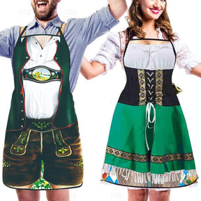 Tabliers Oktoberfest Amusants pour Couples - Look Traditionnel et Humoristique