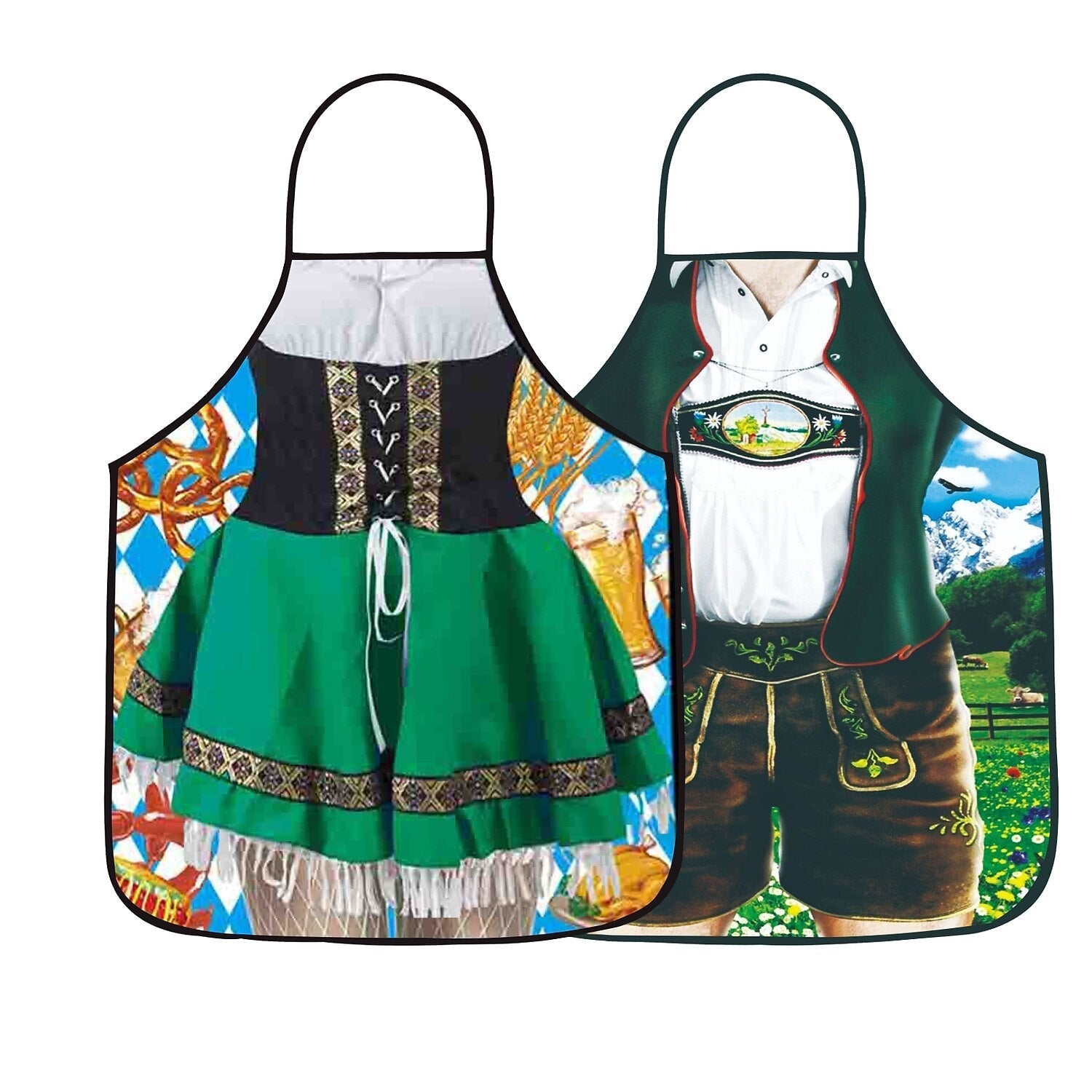 Tabliers Oktoberfest Amusants pour Couples - Look Traditionnel et Humoristique