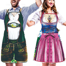 Tabliers Oktoberfest Amusants pour Couples - Look Traditionnel et Humoristique