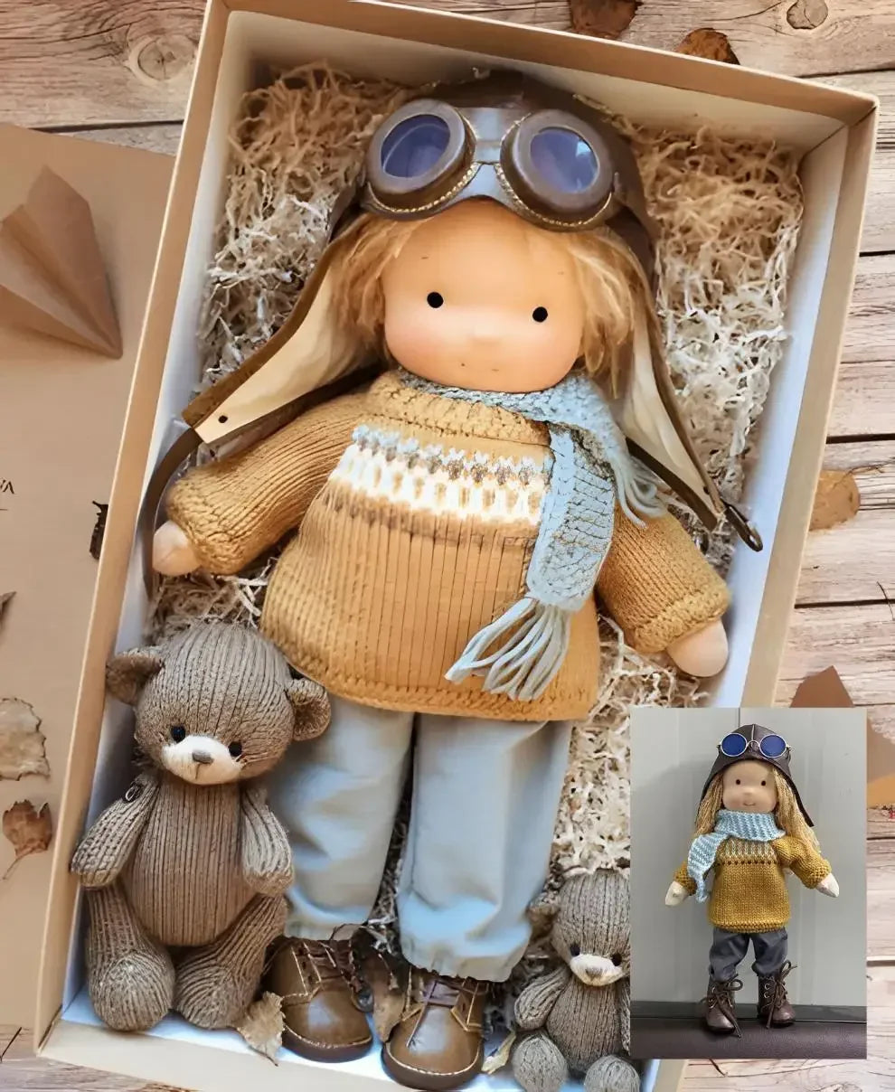 Poupée Waldorf en Peluche 30 cm - Douceur Apaisante et Cadeau Idéal