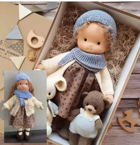 Poupée Waldorf en Peluche 30 cm - Douceur Apaisante et Cadeau Idéal