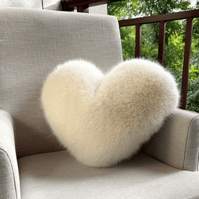 Coussin en Fausse Fourrure en Cœur | Élégant et Confortable pour Décoration Moderne