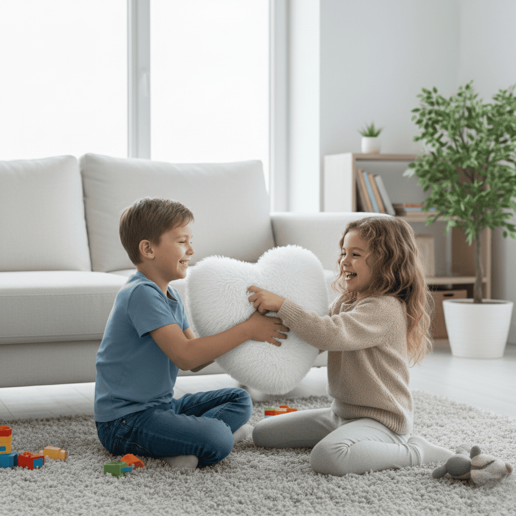 Coussin en Fausse Fourrure en Cœur | Élégant et Confortable pour Décoration Moderne