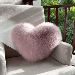 Coussin en Fausse Fourrure en Cœur | Élégant et Confortable pour Décoration Moderne