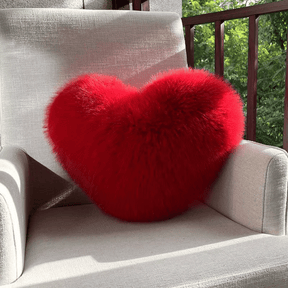 Coussin en Fausse Fourrure en Cœur | Élégant et Confortable pour Décoration Moderne