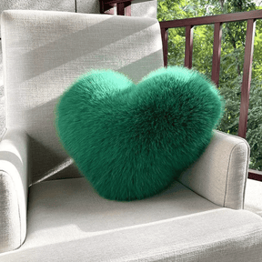 Coussin en Fausse Fourrure en Cœur | Élégant et Confortable pour Décoration Moderne