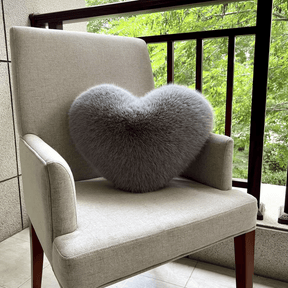 Coussin en Fausse Fourrure en Cœur | Élégant et Confortable pour Décoration Moderne