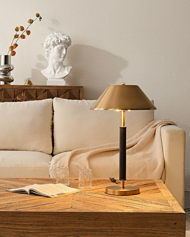 Lampe de Table Moderne Noir et Or - Élégance et Éclairage Raffiné