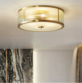 Lampe de Plafond Vintage en Laiton - Éclairage Chaleureux et Raffiné