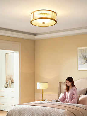 Lampe de Plafond Vintage en Laiton - Éclairage Chaleureux et Raffiné