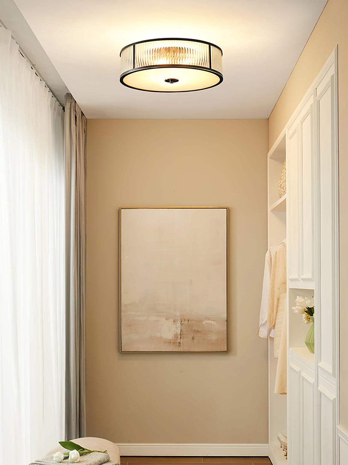 Lampe de Plafond Vintage en Laiton - Éclairage Chaleureux et Raffiné