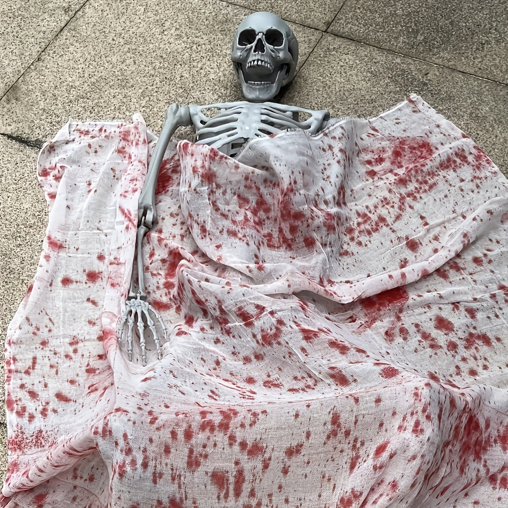 Squelette Géant Halloween 12 Pieds - Décoration Effrayante Articulée pour Extérieur