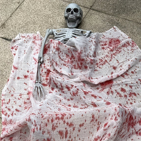 Squelette Géant Halloween 12 Pieds - Décoration Effrayante Articulée pour Extérieur