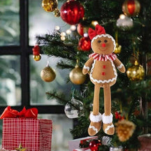 Décoration de Noël en Peluche - Bonhomme en Pain d'Épices Mignon et Festif