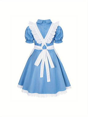 Robe de Costume d'Halloween pour Filles - Ensemble Complet avec Manches Bouffantes