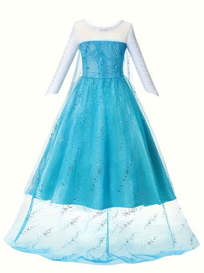 Robe de Princesse Halloween Glitter - Confortable et Éblouissante à Manches Longues