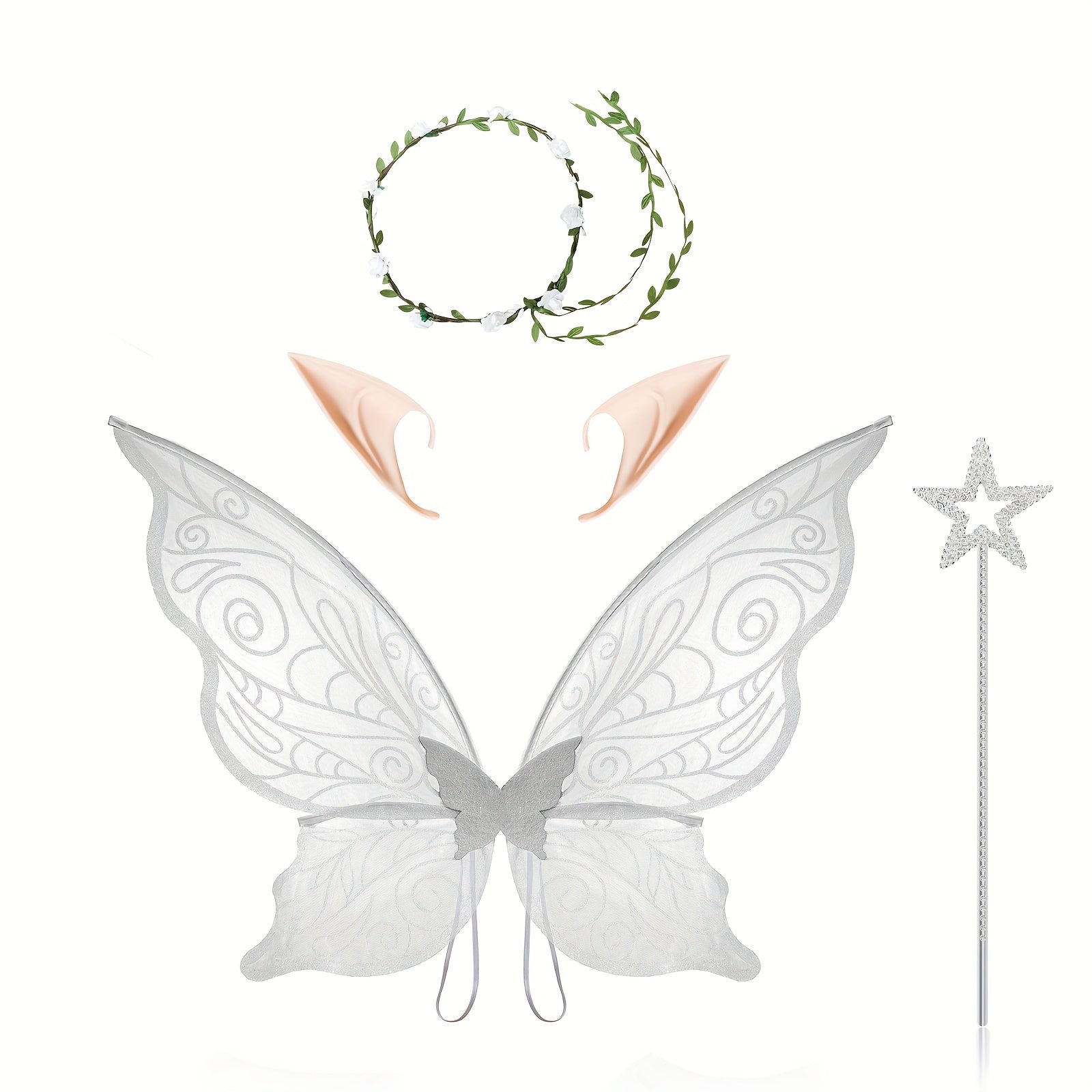 Costume de Fée Magique pour Filles - Ailes, Bâton et Oreilles Inclus