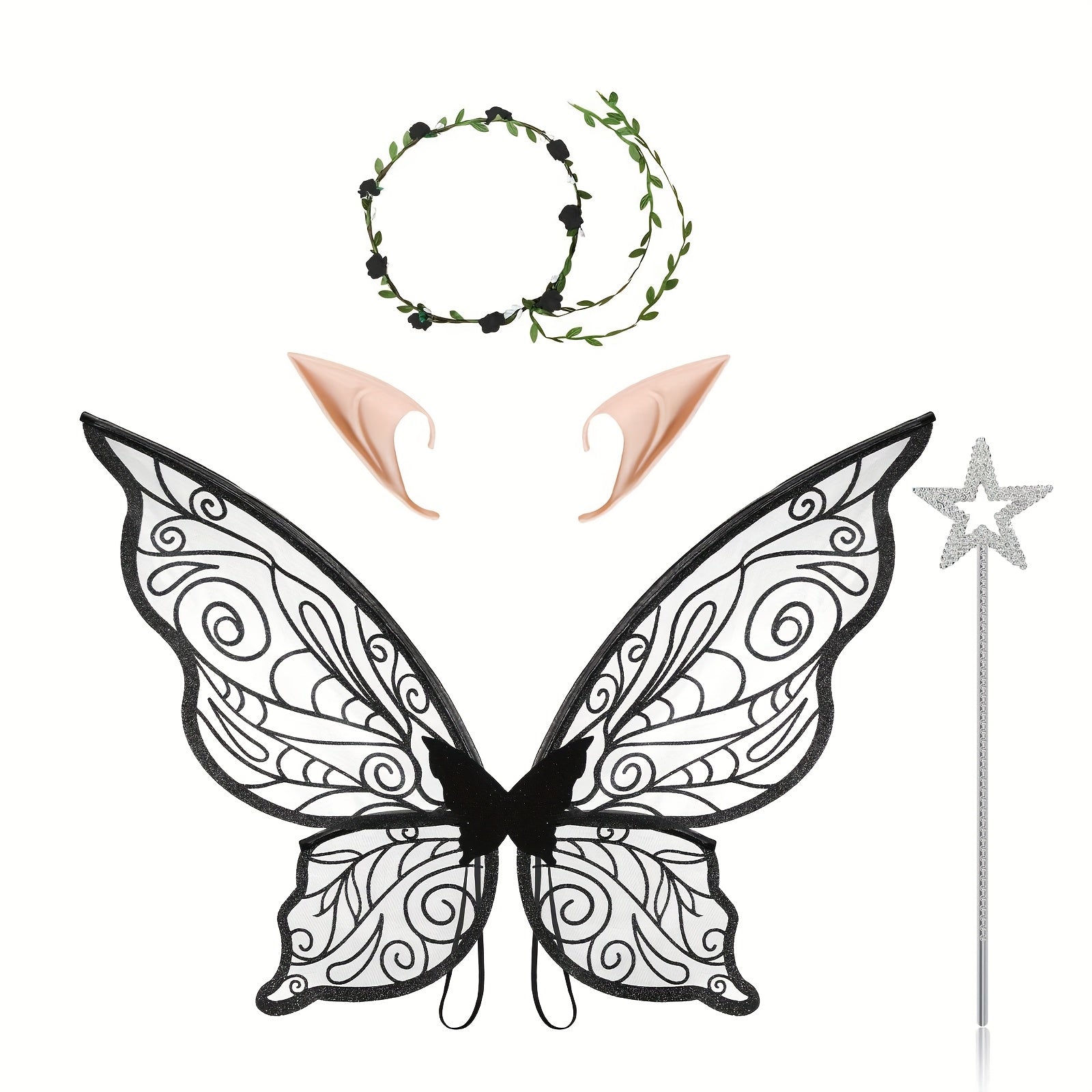 Costume de Fée Magique pour Filles - Ailes, Bâton et Oreilles Inclus