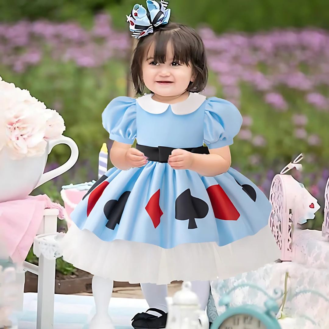 Robe de Costume Halloween Fille - Manches Bouffantes et Jupe Parapluie