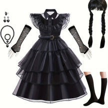 Robe d'Halloween Gothique pour Filles - Costume Complet avec Accessoires Effrayants