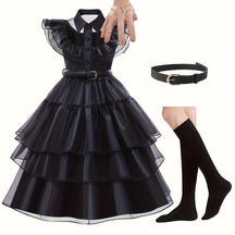 Robe d'Halloween Gothique pour Filles - Costume Complet avec Accessoires Effrayants