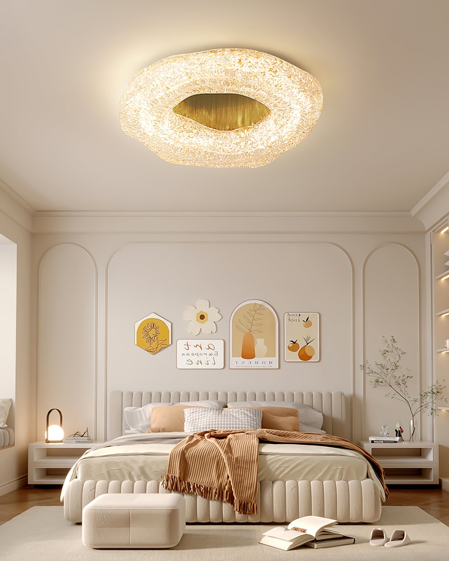 Luminaire de Plafond Sculptural - Éclat Chaleureux et Design Unique