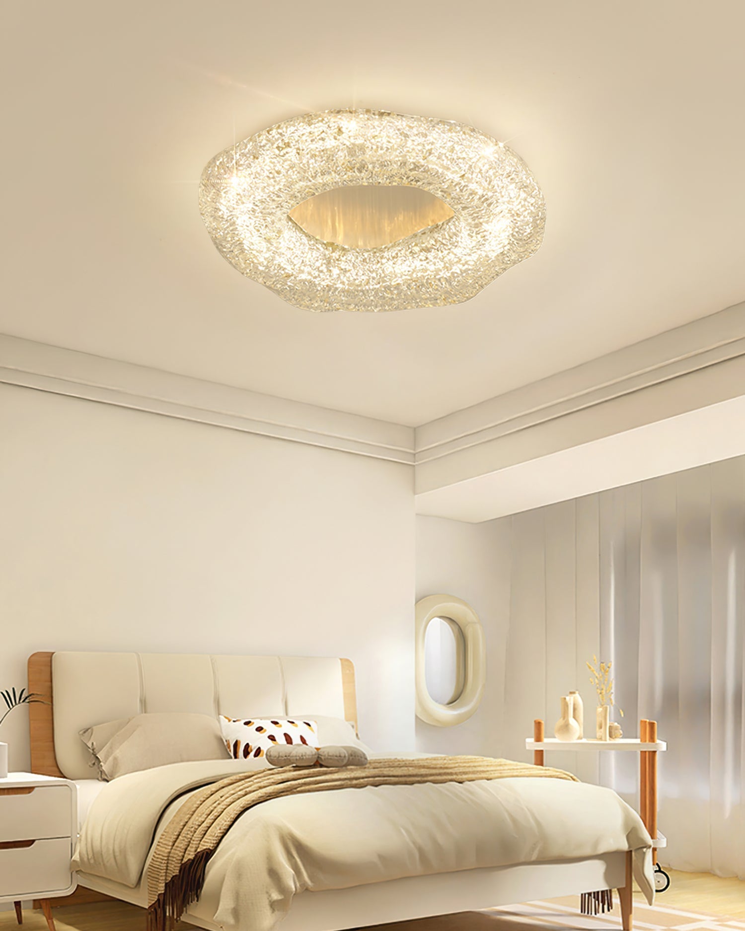 Luminaire de Plafond Sculptural - Éclat Chaleureux et Design Unique