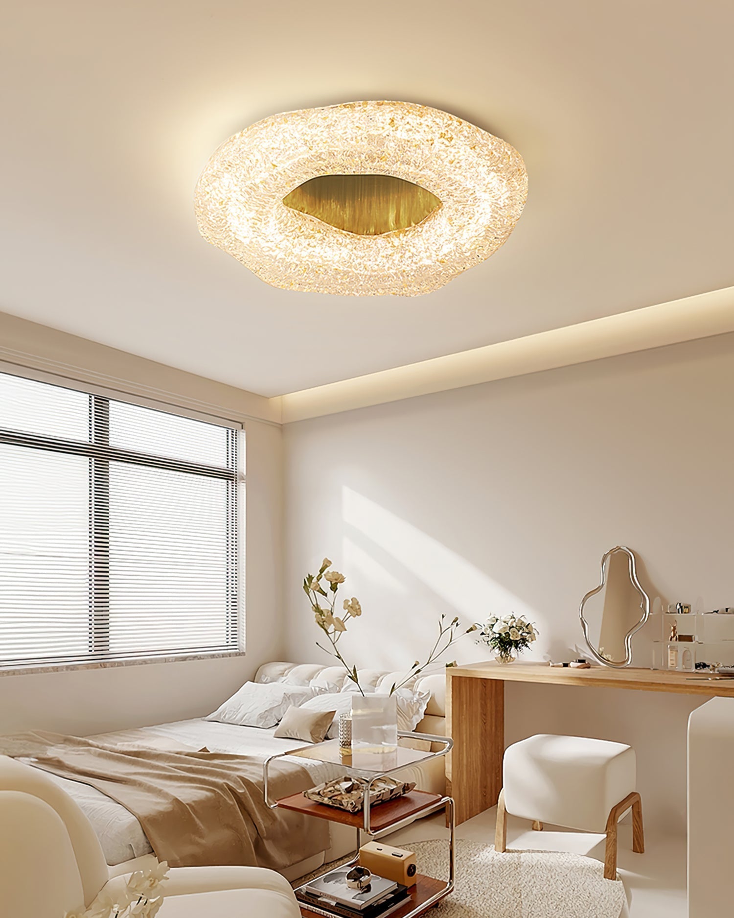 Luminaire de Plafond Sculptural - Éclat Chaleureux et Design Unique