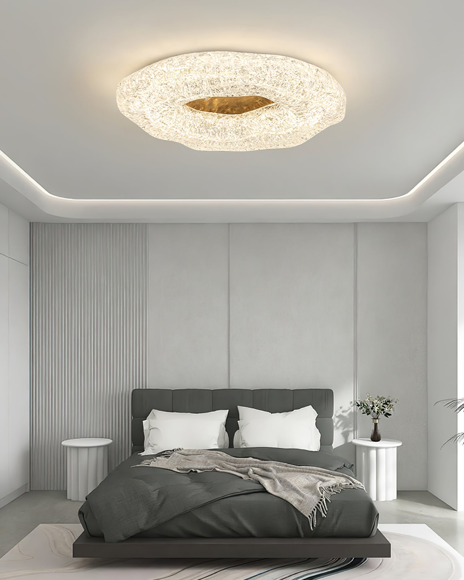 Luminaire de Plafond Sculptural - Éclat Chaleureux et Design Unique