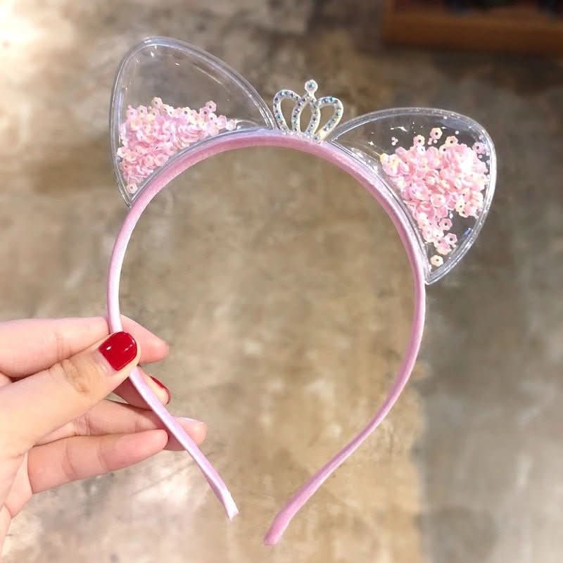 Bandeau Pailleté Oreilles de Chat - Accessoire Glamour pour Fêtes et Occasions Spéciales