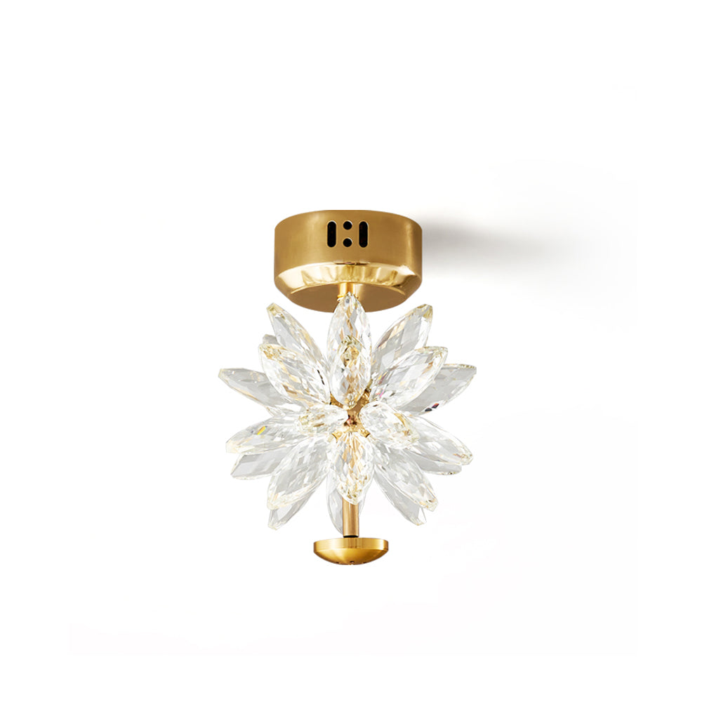 Lampe de Plafond Florale en Cristal - Éclairage Élégant et Ambiance Cosy