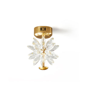 Lampe de Plafond Florale en Cristal - Éclairage Élégant et Ambiance Cosy