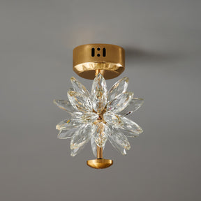Lampe de Plafond Florale en Cristal - Éclairage Élégant et Ambiance Cosy