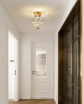 Lampe de Plafond Florale en Cristal - Éclairage Élégant et Ambiance Cosy