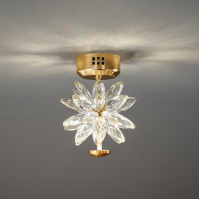 Lampe de Plafond Florale en Cristal - Éclairage Élégant et Ambiance Cosy